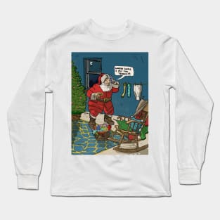 Funny Retro Santa Claus' Visit At Christmas Eve Long Sleeve T-Shirt